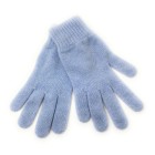 Pure Cashmere Gloves - Women's Short Cuff - Light Blue - Made in Scotland